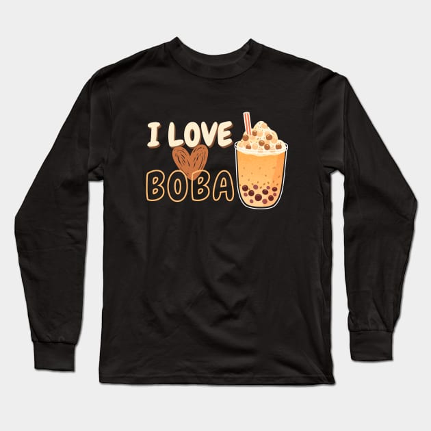 I love Boba! Long Sleeve T-Shirt by Random Prints